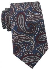 Krawat Męski - Angelo di Monti - Duże Paisley, Niebieski i Bordo. Czerwone krawaty i muchy Angelo di Monti, bez wzorów, z tkaniny. Za 45.00 zł.