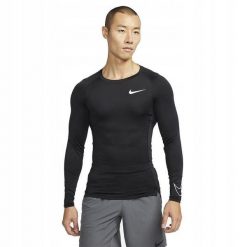 Koszulka Termoaktywna Męska Nike Dri-Fit Top Ls Tight. Czarne bielizna termoaktywna Nike, m, bez wzorów, bez ramiączek, na fitness i siłownię. Za 92.40 zł.