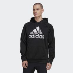 Bluza z dużym logo adidas Aeroready Game and Go. Czarne bluzy Adidas, m, bez wzorów, bez kaptura. W wyprzedaży za 193.35 zł.