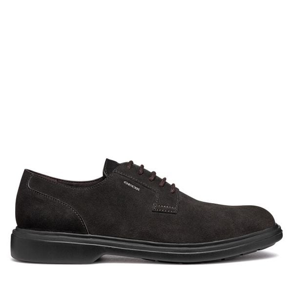 Półbuty Geox. Brązowe eleganckie półbuty Geox, bez wzorów, bez obcasa, bez zapięcia. Za 341.99 zł.