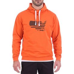 Bluza w kolorze pomarańczowym. Bluzy z kapturem marki Jeep, m, z kapturem. W wyprzedaży za 119.95 zł.
