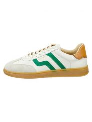GANT Footwear Skórzane sneakersy "Cuzmo" w kolorze biało-zielono-jasnobrązowym rozmiar: 40. Białe buty sportowe casual GANT Footwear, bez wzorów, bez zapięcia. Za 403.47 zł.