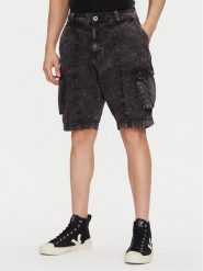 Alpha Industries Szorty jeansowe Canvas Acid Short 156259 Czarny Regular Fit. Czarne szorty Alpha Industries, m, bez wzorów, z bawełny. Za 219.99 zł.