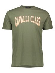 Cavalli CLASS Koszulka w kolorze khaki rozmiar: XXL. Brązowe bezrękawniki Cavalli Class, xxl, bez wzorów, z bawełny, bez kołnierzyka, bez ramiączek. Za 101.70 zł.
