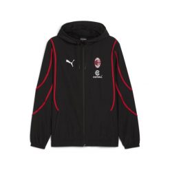 Kurtka Prematch Milan AC 2024/25. Czarne kurtki Puma, s, bez wzorów, bez kaptura. W wyprzedaży za 323.75 zł.