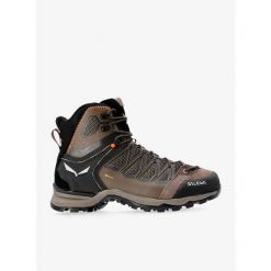 Buty trekkingowe Salewa Mountain Trainer Lite Mid GTX. Brązowe buty trekkingowe Salewa, bez wzorów, bez zapięcia. Za 949.99 zł.