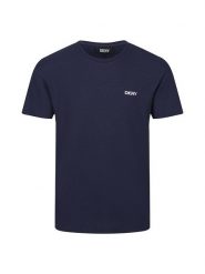 DKNY Koszulka w kolorze granatowym rozmiar: XL. Niebieskie bezrękawniki DKNY, xl, bez wzorów, z bawełny, bez kołnierzyka, bez ramiączek. Za 66.00 zł.
