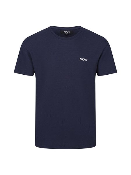 DKNY Koszulka w kolorze granatowym rozmiar: L. Niebieskie bezrękawniki DKNY, l, bez wzorów, z bawełny, bez kołnierzyka, bez ramiączek. Za 65.54 zł.