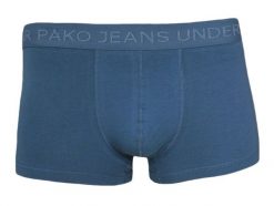 Klasyczne Męskie Bokserki, Bawełna z Elastanem, Niebieskie, Obcisłe. Niebieskie bokserki Pako Jeans, l, bez wzorów, z bawełny. Za 33.00 zł.