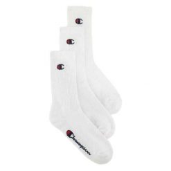 Skarpety Unisex Dla Dorosłych (zestaw 3 Sztuk). Czarne skarpety Champion, bez wzorów, z bawełny. Za 65.99 zł.