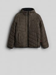 4F Kurtka dwustronna z wypełnieniem Primaloft Silver męska - khaki S. Brązowe kurtki 4F, na zimę, m, bez wzorów, z syntetyku, bez kaptura. Za 599.99 zł.