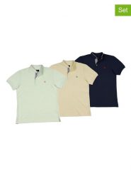 The Time of Bocha Koszulki polo (3 szt.) w kolorze granatowo-żółtym rozmiar: M. Niebieskie koszulki polo The Time of Bocha, m, bez wzorów, z bawełny, bez kołnierzyka, bez ramiączek. Za 217.99 zł.