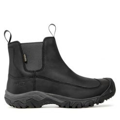 Sztyblety Keen. Czarne botki sznurowane Keen, bez wzorów, bez obcasa, bez zapięcia. Za 649.99 zł.