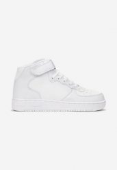 Białe Buty Sportowe Typu Sneakersy za Kostkę z Rzepem Rayanne. Białe buty sportowe casual Born2be, bez wzorów, za kostkę, bez zapięcia. W wyprzedaży za 51.99 zł.