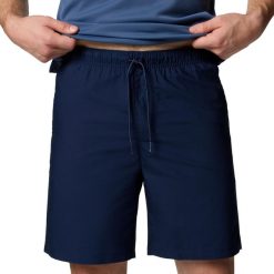Spodenki sportowe męskie Washed Out Easy Short. Niebieskie krótkie spodenki sportowe Columbia, m, bez wzorów, z bawełny. Za 179.99 zł.