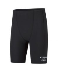 Spodenki do biegania męskie kompresyjne CEP Core Run. Czarne krótkie spodenki sportowe CEP, na lato, l, bez wzorów, z dzianiny, do biegania. Za 379.00 zł.