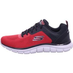 Buty męskie SKECHERS Track Broader. Czerwone buty sportowe casual Skechers, bez wzorów, bez zapięcia. Za 239.00 zł.