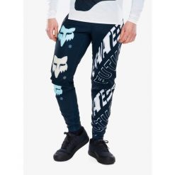 Spodnie rowerowe męskie Fox Flexair Pant Elevated. Niebieskie spodenki rowerowe FOX, m, bez wzorów, rowerowe. Za 511.99 zł.