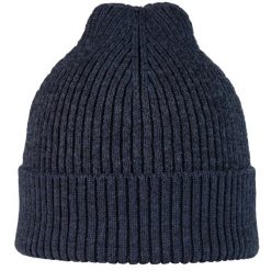 Czapka sportowa Running z odblaskiem z wełny merino active beanie. Niebieskie czapki zimowe Buff, bez wzorów, z wełny. Za 179.99 zł.