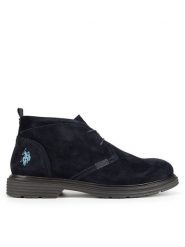U.S. Polo Assn. Trzewiki LORENZ002M/DS1 Granatowy. Niebieskie botki sznurowane U.S. Polo Assn., bez wzorów, ze skóry, bez obcasa, bez zapięcia. Za 379.99 zł.