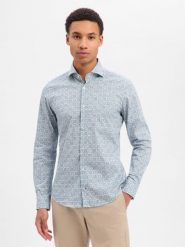 JOOP! Koszula męska - Pai Mężczyźni Slim Fit Bawełna biały|niebieski wzorzysty, 40. Białe koszule JOOP!, m, bez wzorów, z bawełny, bez kołnierzyka, bez ramiączek. Za 629.95 zł.