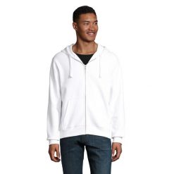 Męska Bluza Z Kapturem Spike Full Zip. Białe bluzy z kapturem SOL'S, m, bez wzorów, z bawełny, z kapturem. Za 160.99 zł.