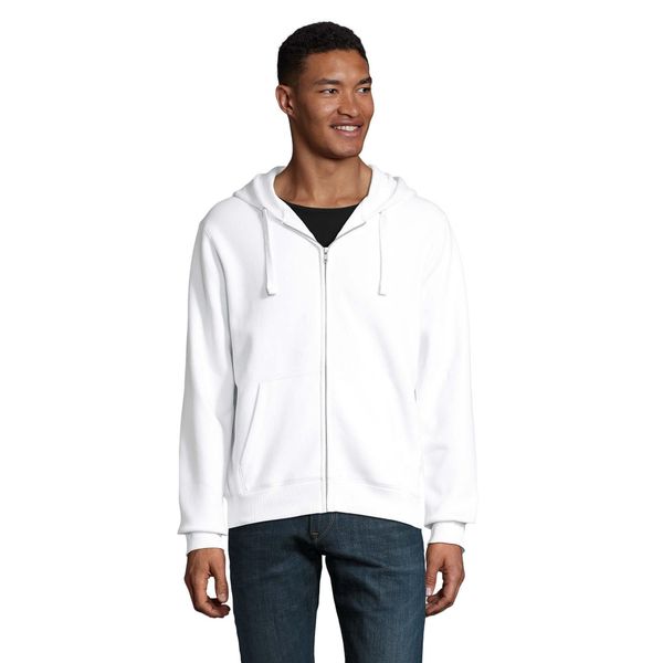 Męska Bluza Z Kapturem Spike Full Zip. Białe bluzy z kapturem SOL'S, l, bez wzorów, z bawełny, z kapturem. Za 256.99 zł.