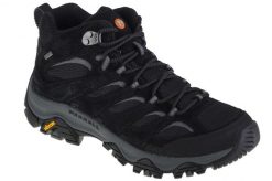 Buty trekkingowe męskie Merrell Moab 3 Mid Gtx Gore-tex. Czarne buty turystyczne Merrell, bez wzorów, z gore-texu, za kostkę, bez zapięcia, outdoorowe, gore-tex. Za 786.25 zł.