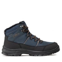 Trekkingi CMP. Niebieskie botki sznurowane CMP, bez wzorów, bez obcasa, bez zapięcia. Za 179.99 zł.