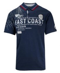 Koszulka POLO z Nadrukiem, Casualowa, Granatowa, Męska, Krótki Rękaw. Niebieskie bluzki z długim rękawem MCL, l, bez wzorów, z bawełny, bez kołnierzyka, bez ramiączek. Za 145.00 zł.