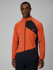 4F Bluza trekkingowa regular bez kaptura męska - pomarańczowa XXL. Brązowe bluzy 4F, l, bez wzorów, z materiału, bez kaptura. Za 199.99 zł.