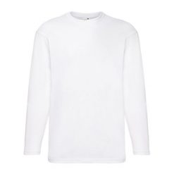Koszulka Z Długim Rękawem Dla Dorosłych Unisex Valueweight. Białe bluzki z długim rękawem Fruit of the Loom, s, bez wzorów, bez kołnierzyka, bez ramiączek. Za 42.99 zł.
