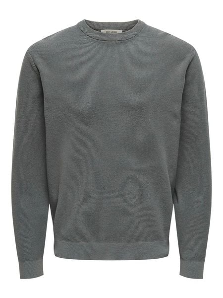 ONLY & SONS Sweter "Tony" w kolorze szarym rozmiar: S. Szare swetry nierozpinane Only & Sons, s, bez wzorów, z bawełny, bez kołnierzyka, bez ramiączek. Za 70.41 zł.