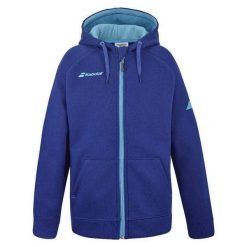 Bluza tenisowa Babolat Exercise Hood Jacket Jr. Niebieskie bluzy z kapturem BABOLAT, bez wzorów, z bawełny, z kapturem. Za 240.00 zł.