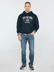 Bluza męska z kapturem i logo big star granatowa noel 403. Niebieskie bluzy z kapturem BIG STAR, l, bez wzorów, z dzianiny, z kapturem. Za 249.99 zł.