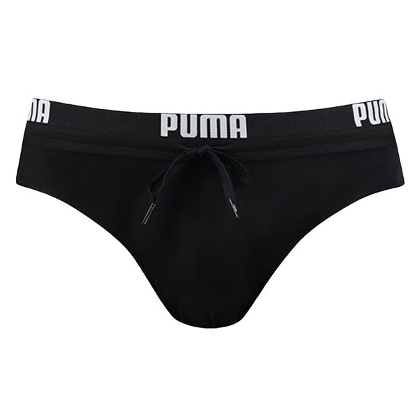 Czarne kąpielówki męskie PUMA. Czarne kąpielówki Puma, m, bez wzorów, z nylonu. Za 100.99 zł.