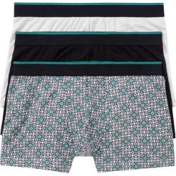 Bokserki (3 pary) bonprix z nadrukiem + czarny + biały. Bokserki bonprix. Za 38.97 zł.