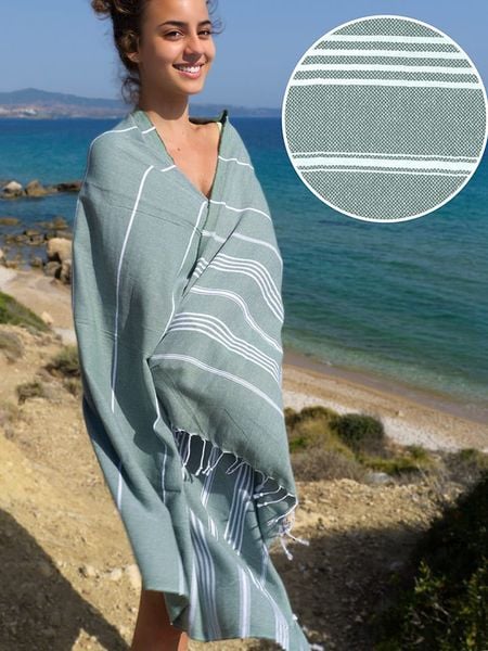 Hammam Chusta hammam w kolorze khaki - 180 x 100 cm rozmiar: onesize. Brązowe szaliki Hammam, bez wzorów, z bawełny. Za 154.43 zł.