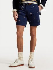 Polo Ralph Lauren Szorty materiałowe 710963496001 Granatowy Straight Fit. Niebieskie szorty Polo Ralph Lauren, m, bez wzorów, z bawełny. Za 599.99 zł.