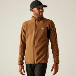 Hadfield Męski polar do chodzenia z pełnym zamkiem błyskawicznym. Brązowe bluzy z polaru Regatta, m, bez wzorów, z polaru, bez kaptura. W wyprzedaży za 168.65 zł.