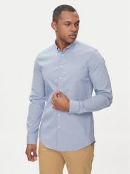 Calvin Klein Koszula Chambray K10K112679 Niebieski Slim Fit. Niebieskie koszule CALVIN KLEIN, m, bez wzorów, z bawełny, bez kołnierzyka, bez ramiączek. Za 429.99 zł.