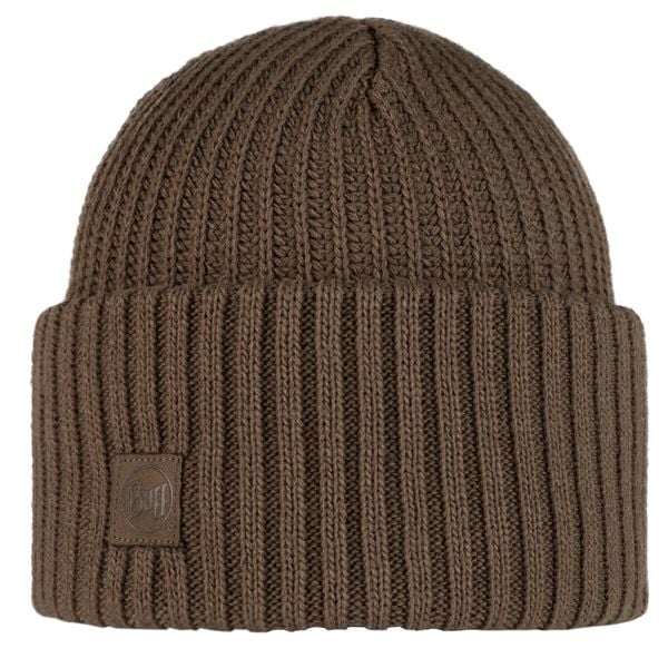Czapka BUFF Knitted Beanie Rutger. Brązowe czapki zimowe Buff, bez wzorów. Za 129.99 zł.