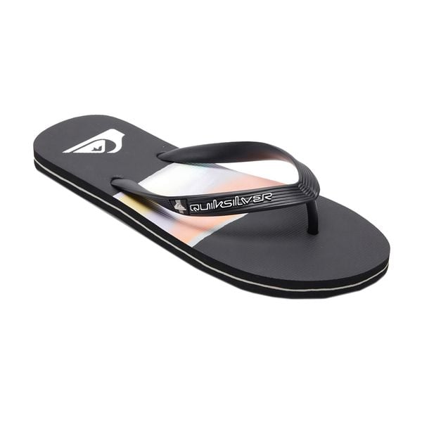 Japonki plażowe męskie Quiksilver Molokai Airbrushed. Czarne japonki Quiksilver, bez wzorów. Za 48.99 zł.