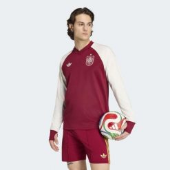 Wyjazdowa bluza rozgrzewkowa Hiszpania 26 Warm. Czerwone bluzy bez kaptura Adidas, xs, bez wzorów, z dzianiny, bez kaptura. Za 349.00 zł.
