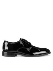 Gino Rossi Półbuty MARTINO-01P 125AM Czarny. Czarne eleganckie półbuty Gino Rossi, bez wzorów, z lakierowanej skóry, bez obcasa, bez zapięcia. Za 359.99 zł.