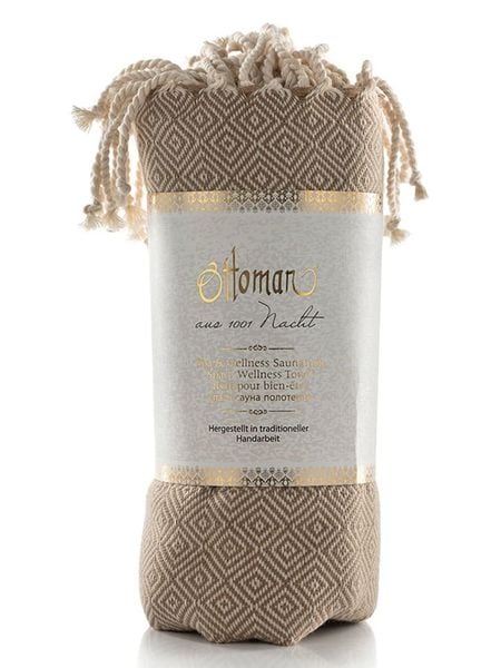 Ottoman Chusta hammam "Raute" w kolorze jasnobrązowym - 170 x 80 cm rozmiar: onesize. Brązowe szaliki Ottoman, bez wzorów, z bawełny. Za 65.99 zł.