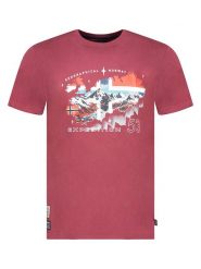 Geographical Norway Koszulka "Stone" w kolorze czerwonym rozmiar: M. Czerwone bezrękawniki Geographical Norway, m, bez wzorów, z bawełny, bez kołnierzyka, bez ramiączek. Za 92.64 zł.