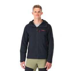 Kurtka softshell męska Rab Torque. Szare kurtki RAB, m, bez wzorów, z softshellu, bez kaptura. Za 626.34 zł.