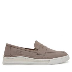 Półbuty Josef Seibel. Szare eleganckie półbuty Josef Seibel, bez wzorów, bez obcasa, bez zapięcia. Za 299.99 zł.