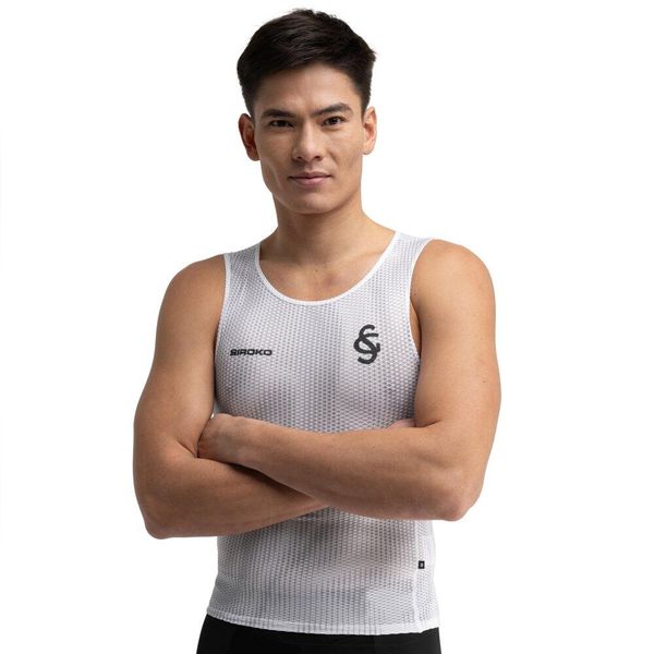 Męska rowerowa podkoszulka potówka Real Sporting de Gijón x Siroko Kolarstwo. Białe podkoszulki SIROKO, l, bez wzorów, ze skóry, bez ramiączek. Za 168.00 zł.